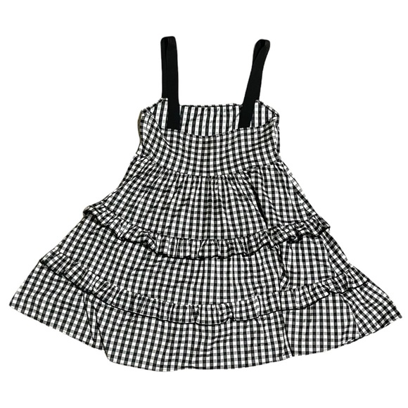 Zara | Black and White Gingham Tiered Mini Dress - Picture 3 of 10